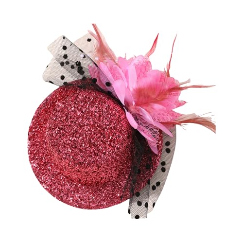 NVOQILIN Fascinator aus Netzstoff im Stil der 20er-Jahre, mit Blumen-Clipon, Maskeraden, Cocktail-Party, Verkleidungszubehör, viktorianische Teeparty von NVOQILIN