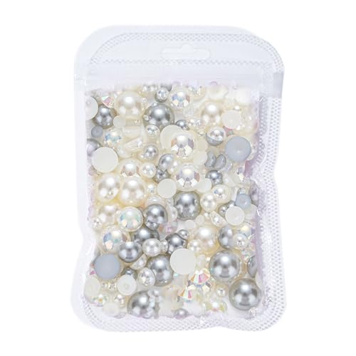 NVOQILIN Flache Rückseite, halbrunde Nagelperlen, Nagelperlen, Nagelanhänger, Nägel, Strass, Nägel, Kunstdekorationen, Nagelschmuck von NVOQILIN