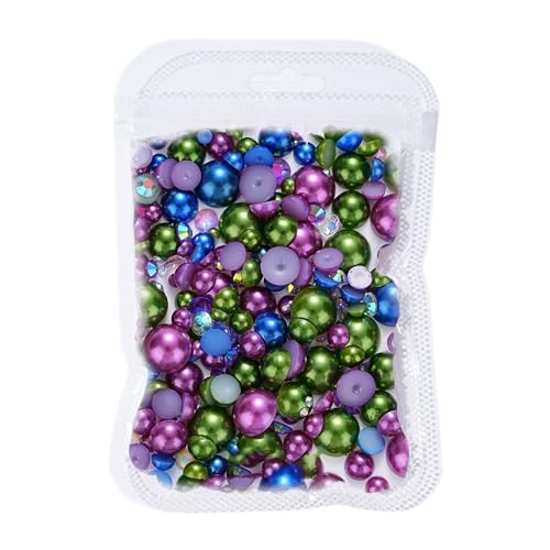 NVOQILIN Flache Rückseite, halbrunde Nagelperlen, Nagelperlen, Nagelanhänger, Nägel, Strass, Nägel, Kunstdekorationen, Nagelschmuck von NVOQILIN