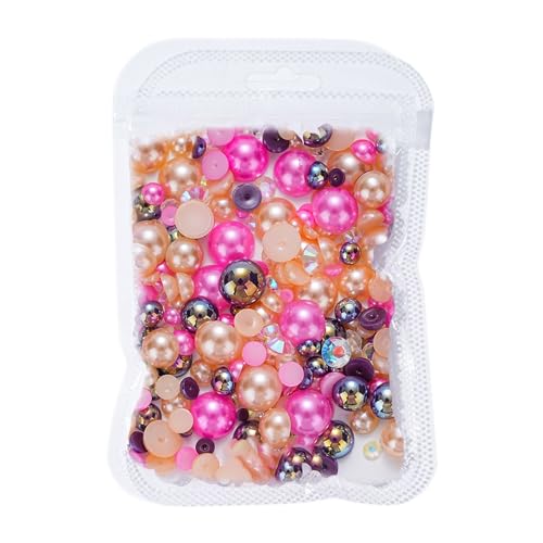 NVOQILIN Flache Rückseite, halbrunde Nagelperlen, Nagelperlen, Nagelanhänger, Nägel, Strass, Nägel, Kunstdekorationen, Nagelschmuck von NVOQILIN