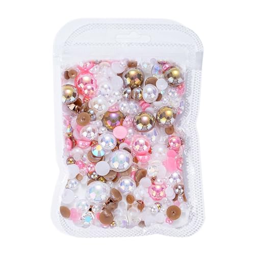 NVOQILIN Flache Rückseite, halbrunde Nagelperlen, Nagelperlen, Nagelanhänger, Nägel, Strass, Nägel, Kunstdekorationen, Nagelschmuck von NVOQILIN