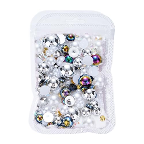 NVOQILIN Flache Rückseite, halbrunde Nagelperlen, Nagelperlen, Nagelanhänger, Nägel, Strass, Nägel, Kunstdekorationen, Nagelschmuck von NVOQILIN