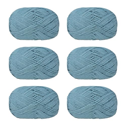 NVOQILIN Häkelgarn, Baumwollgarn, Strickgarn für Handweben, Stricken, Kleidung, Handwerk, Tasche, Mütze, Pullover, Handwerk, 6 Stück von NVOQILIN