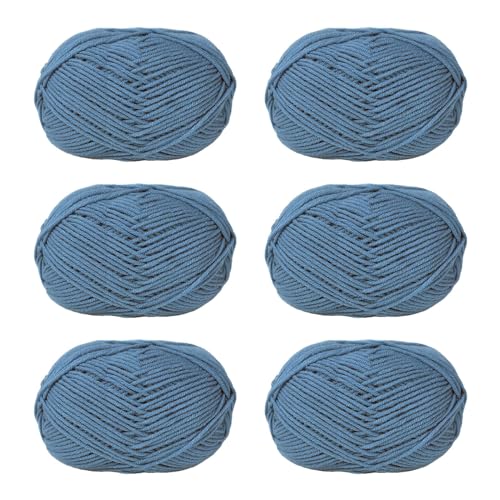 NVOQILIN Häkelgarn, Baumwollgarn, Strickgarn für Handweben, Stricken, Kleidung, Handwerk, Tasche, Mütze, Pullover, Handwerk, 6 Stück von NVOQILIN