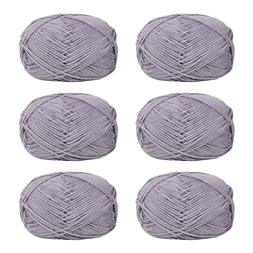 NVOQILIN Häkelgarn, Baumwollgarn, Strickgarn für Handweben, Stricken, Kleidung, Handwerk, Tasche, Mütze, Pullover, Handwerk, 6 Stück von NVOQILIN