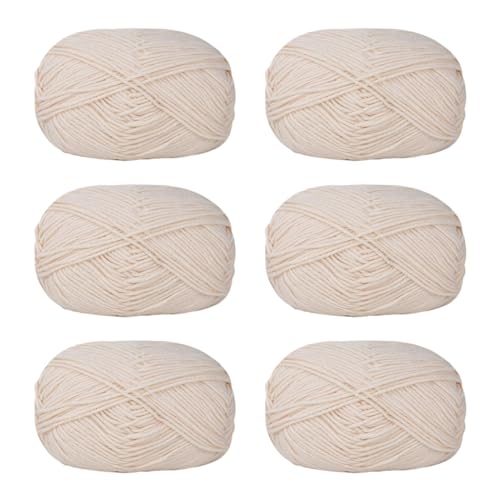 NVOQILIN Häkelgarn, Baumwollgarn, Strickgarn für Handweben, Stricken, Kleidung, Handwerk, Tasche, Mütze, Pullover, Handwerk, 6 Stück von NVOQILIN