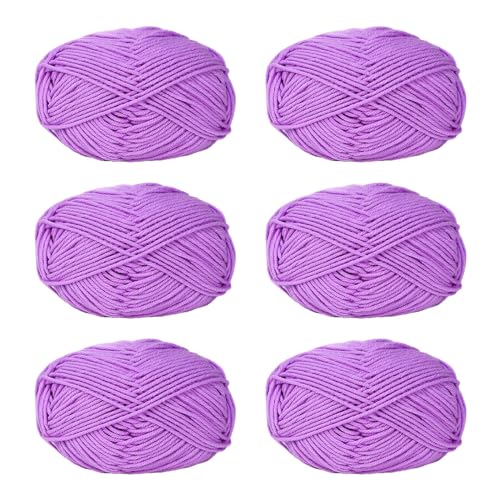 NVOQILIN Häkelgarn, Baumwollgarn, Strickgarn für Handweben, Stricken, Kleidung, Handwerk, Tasche, Mütze, Pullover, Handwerk, 6 Stück von NVOQILIN