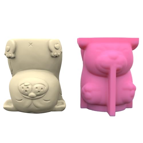 Niedliche Tier-Topfform für Beton-Blumentöpfe, Kunstharz, Panda, Stifthalter, Schreibtischdekoration, Zuhause, niedliche Tier-Anhänger-Formen von NVOQILIN