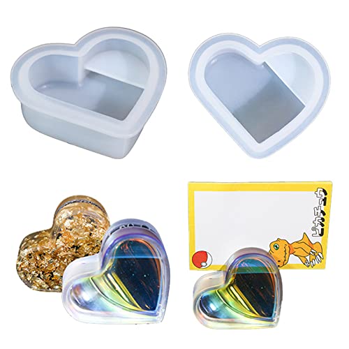 Schmuck-Aufbewahrungsbox, Harzform, Visitenkartenhalter, Silikonform, hohles Herz, Epoxidharz, Gießform, 3D-Ornament-Form von NVOQILIN