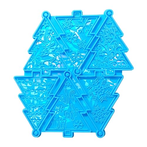 Silikonform für Weihnachtsbaum-Anhänger, Ornamente, Kunstharz, Gießformen, Zubehör für Baumschmuck von NVOQILIN