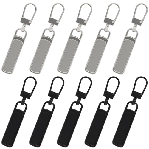 10 Stück Reißverschluss Zipper, Edelstahl Schwarz und Silber Zipper für Reißverschluss, Reissverschluss Zipper für Koffer Mantel Stiefel Jackenrucksäcke von NVTRSD