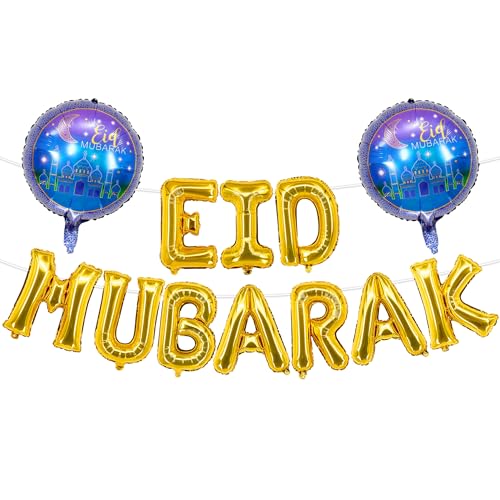 Eid Mubarak Dekoration, Eid Mubarak Ballons und Girlande, Ramadan Mubarak Dekoration, Mond Ballons für Ramadan Kareem Party, Muslimische Festival Deko von NVTRSD