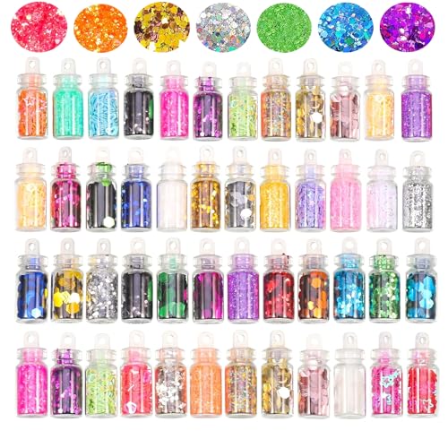 NVTRSD 48 Farben Glitzer Basteln Glitzerpulver, Glitter Bastelglitzer Glitzer Set Glitzer Schminke, Glitzerpulver Zum Basteln Für Make-up, Karten, Nagelkunst, Party, DIY, Musik Festival NVTRSD 48 Farben Glitzer Basteln Glitzerpulver, Glitter Bastelglitzer Glitzer Set Glitzer Schminke, Glitzerpulver Zum Basteln Für Make-up, Karten, Nagelkunst, Party, DIY, Musik Festival von NVTRSD