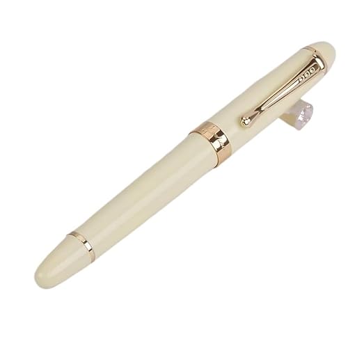 NVVVNX Classics Kalligraphie-Stift mit dicker Spitze, 1,0 mm, gebogene Feder, Metall-Füllfederhalter, luxuriöse Tinte, Geschenkstifte zum Schreiben (milchig-weiß) von NVVVNX