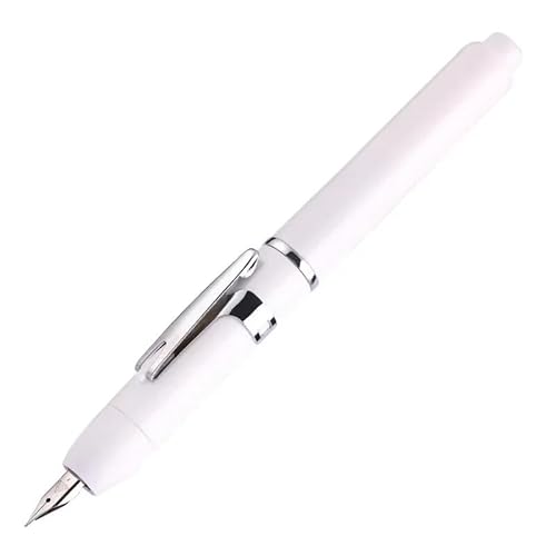 NVVVNX Druckfüllfederhalter, einziehbar, EF F, Metall, Schreibwaren, Schreibwaren-Stift (Weiß, F) von NVVVNX