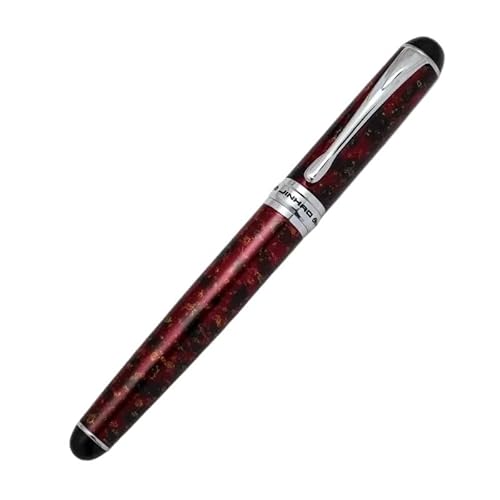 NVVVNX Füllfederhalter, luxuriös, elegant, mittelgroß, schräg, Iraurita-Spitze, Schreibwaren, Büro, Schulbedarf (Eisblumen-Rot) von NVVVNX