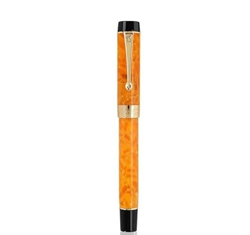 NVVVNX Füllfederhalter aus Kunstharz, feine Feder, 18 kg, goldener Clip, Büro, Geschenk, Schreibwaren, Schulbedarf (Goldstein) von NVVVNX