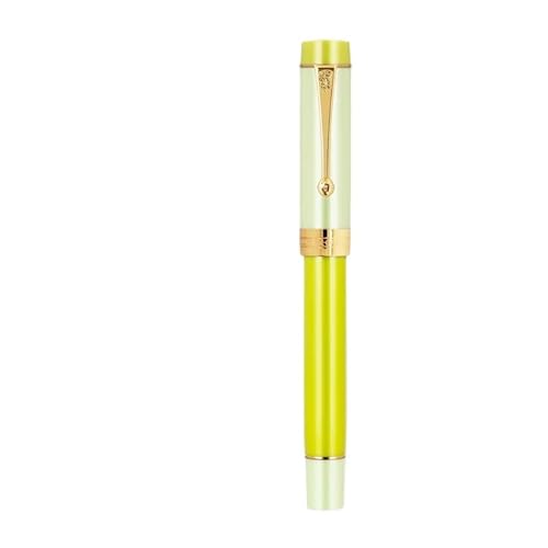 NVVVNX Füllfederhalter aus Kunstharz, feine Feder, 18 kg, goldener Clip, Büro, Geschenk, Schreibwaren, Schulbedarf (grüne Zitrone) von NVVVNX