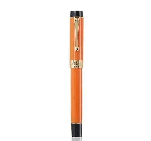 NVVVNX Füllfederhalter aus Kunstharz, feine Feder, 18 kg, goldener Clip, Büro, Geschenk, Schreibwaren, Schulbedarf (orange) von NVVVNX