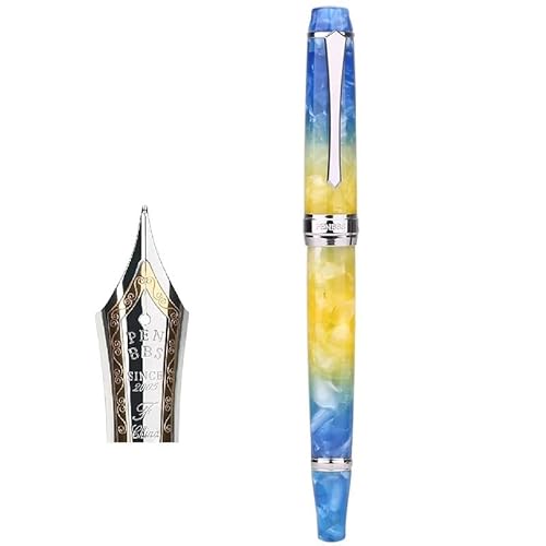 NVVVNX Kolbenfüller aus Kunstharz, Acryl-Design, transparent, Kalligraphie, Studenten, Geschenk-Box, neue Version (G) von NVVVNX