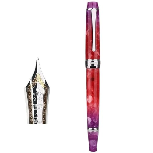 NVVVNX Kolbenfüller aus Kunstharz, Acryl-Design, transparent, Kalligraphie, Studenten, Geschenk-Box, neue Version (H) von NVVVNX