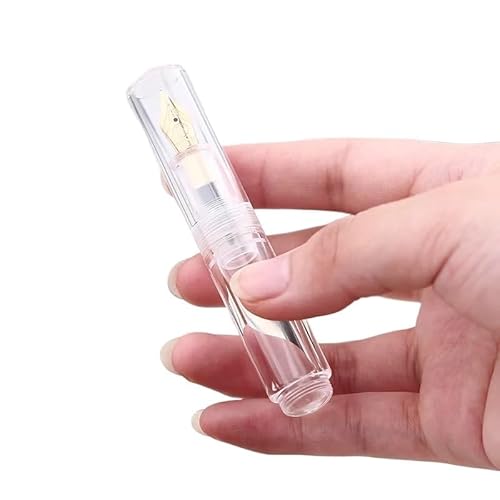 NVVVNX Tragbarer Mini-Füllfederhalter aus Kunstharz, Grün-Weiß, Iridium, F-Feder 0,5 mm, Handfläche, kurze Tinte, Schreiben, Büro, Geschenk-Set (01) von NVVVNX