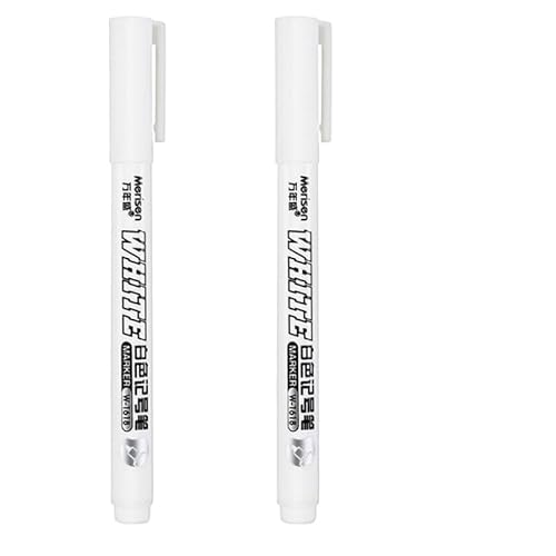 NVVVNX Wasserdichter Metallmarker, permanent, weiß, zum Waschen, Kunst, Malen, Graffiti-Stifte, Stoff, Holz, Leder, 1 mm (2 Stück) von NVVVNX