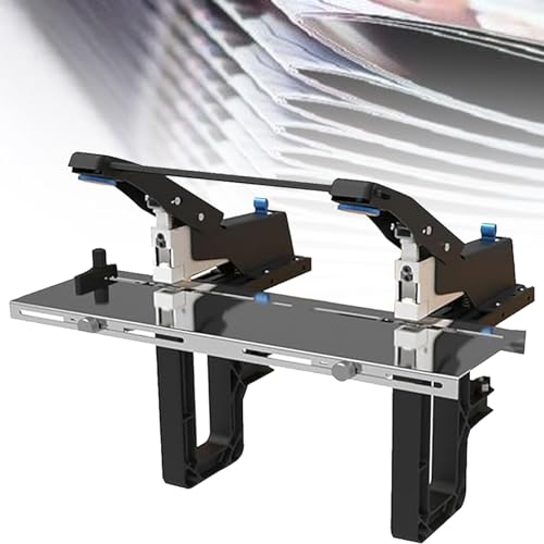 Manueller Doppelkopfhefter, Flachheftung Mit Klemmtisch, Bindetiefe 100 Mm, 6 Mm/8 Mm/10 Mm Heftklammern, Stärke 60 Blatt, Nagelschutz Für Büro Und Geschäft von NVYAZJ