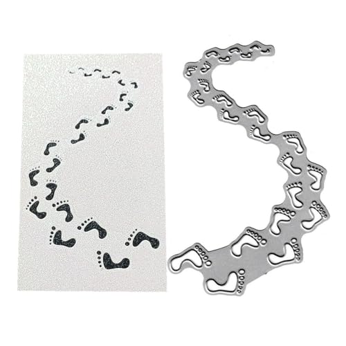 Fußabdruck-Hintergrund-Stanzformen, Fußabdrücke, Wickelstraße, Metallprägeschablonen für Karten, Scrapbooking und Bastelarbeiten, Album, Papierkarten-Dekor, Stanzschablonen Neuheiten von NVZBL