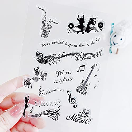 Violine Musiknote Dance Staff Clear Stamps for Card Making Decoration DIY Scrapbooking Saxophon Guitar Musical Instruments Silicone Transparent Seal Clear Stamps for Embossing Album Decor Craft. von NVZBL