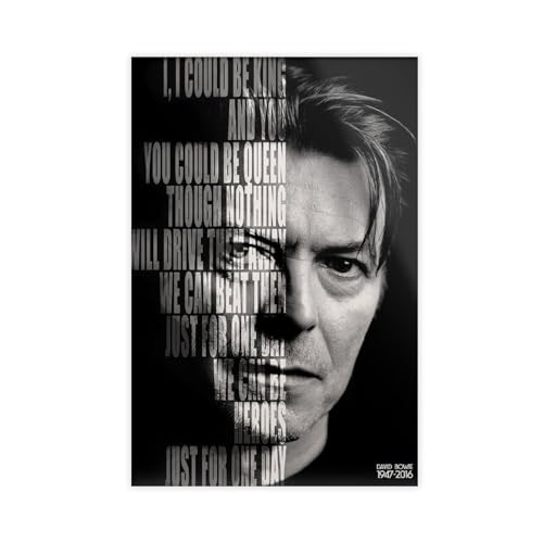 NWGACS David Bowie 'Heroes' Songtext, Leinwandposter, Wandkunst, Dekordruck, Bild Gemälde für Wohnzimmer, Schlafzimmer, Dekoration, ungerahmt, 30 x 45 cm NWGACS David Bowie 'Heroes' Songtext, Leinwandposter, Wandkunst, Dekordruck, Bild Gemälde für Wohnzimmer, Schlafzimmer, Dekoration, ungerahmt, 30 x 45 cm von NWGACS