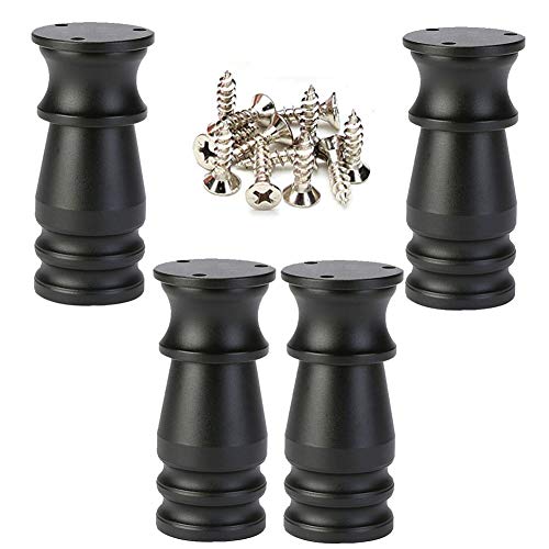 NWHJ Schwarze Aluminiumlegierung Sofabeine,Retro Schrankfüße höhenverstellbar,Schwerlast, 4 Möbelbeine Tragfähigkeit 400kg NWHJ Schwarze Aluminiumlegierung Sofabeine,Retro Schrankfüße höhenverstellbar,Schwerlast, 4 Möbelbeine Tragfähigkeit 400kg von NWHJ