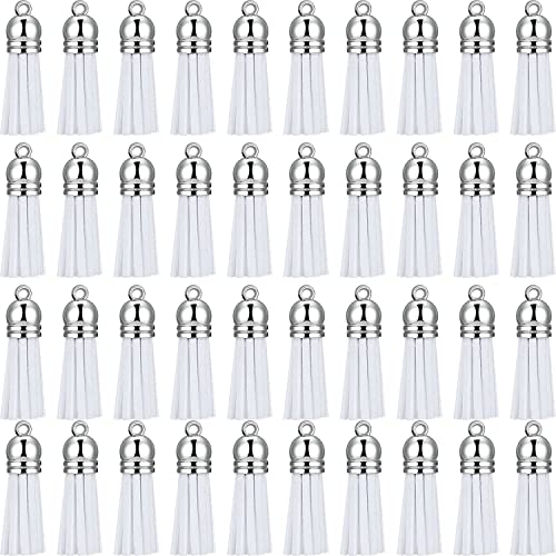 100pcs Schlüsselbund Quasten Faux Quastenanhänger Schlüsselkettendekoration für die Herstellung von Versorgung (weiß) von NXNONEPD