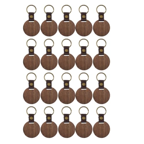 20 Packs hölzerne Schlüsselbund leer Holz Walnuss mit Schlüsselring für DIY -Gravurgeschenkrunde von NXNONEPD