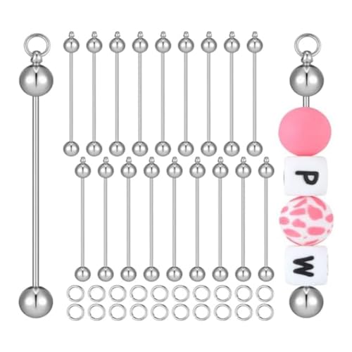 20pcs Perlenable Keychains Metall -Stangenketten für Schmuckstockstangenersatzteile für DIY -Projekte Anhänger -Ornamente von NXNONEPD