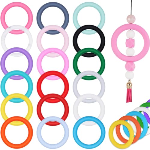 36 PCs Silikon-Perlen-O-Ringe mit Seilloch, 65 mm Silikonperlen Bulk-Ringe für die Schlüsselbund-Herstellung 36 PCs Silikon-Perlen-O-Ringe mit Seilloch, 65 mm Silikonperlen Bulk-Ringe für die Schlüsselbund-Herstellung von NXNONEPD