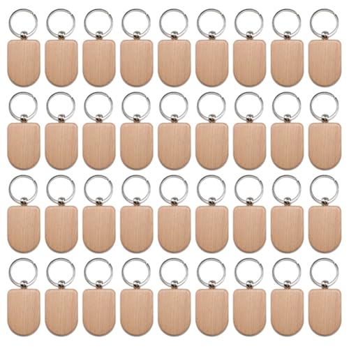 50 Stück leere Holzschlüssel -Tag -Schlüssel -Gravur -Leerzeichen unvollendeter Holzschlüsselkettenschlüssel -Ring -Schlüssel für DIY Crafts Style 7 von NXNONEPD
