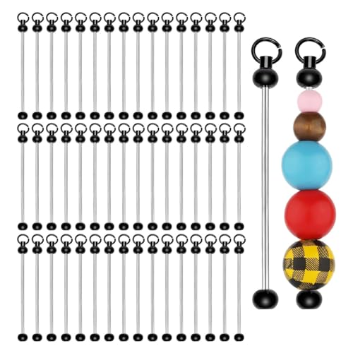 50pcs leere Perlenstaste Keychain -Stangen, Metall -DIY -Perlen -Schlüsselbahnenschelme leicht zu abnehmbarer Perlenschlüssel für Handwerksgegenstand von NXNONEPD