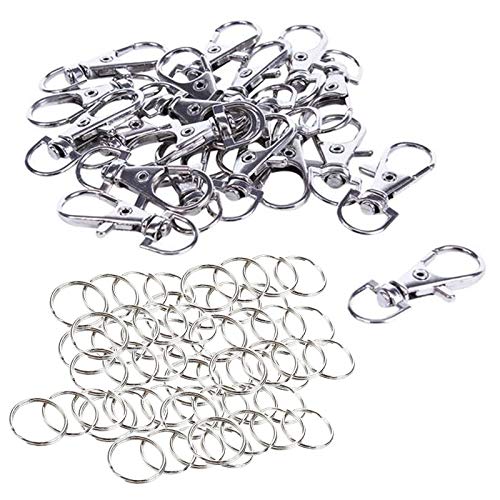 60 Pcs 20Mm Outside Dia Universal Split Key Rings Keychain Holders & 20Pcs Metal Lobster Trigger Keychain 35Mm(2Set) von NXNONEPD