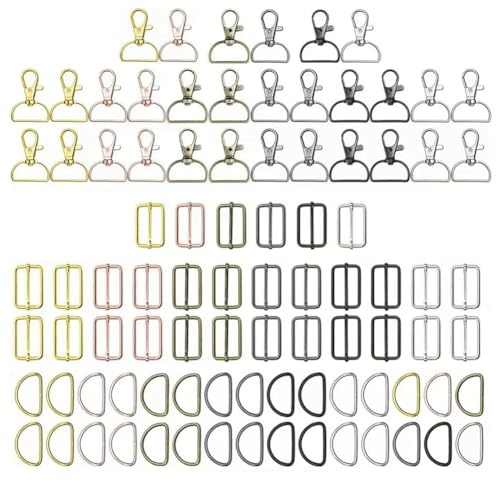 90 PC Schwenkverschlüsse Schnapphaken und D -Ringe Keychain Clip Hook Hummer -Klauen -Verschluss -Ersatzzubehör für Schlüsselbund- und Nähprojekte von NXNONEPD
