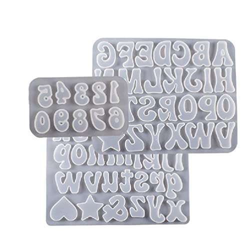 Harz Silikonform alphanumerischer Schlüsselbundschimmel DIY -Ornamente Schimmel für Ohrringe herstellen Dekorationen Ornament Formen für Harzguss (1) von NXNONEPD