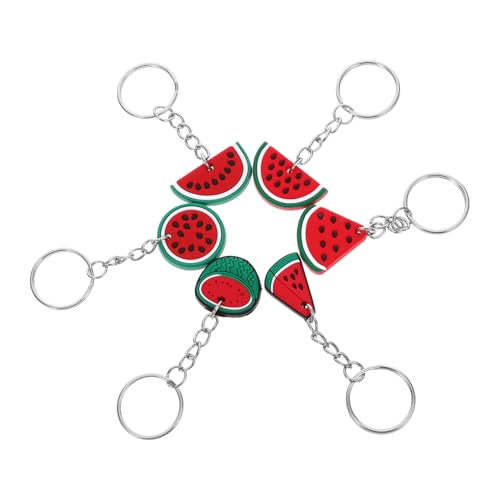 NXNONEPD 6pcs Wassermelonschlüsselkettenanhänger süße Früchte hängende Anhänger Wassermelonenscheiben Dekorationen für Taschen und Party -Gefälligkeiten von NXNONEPD