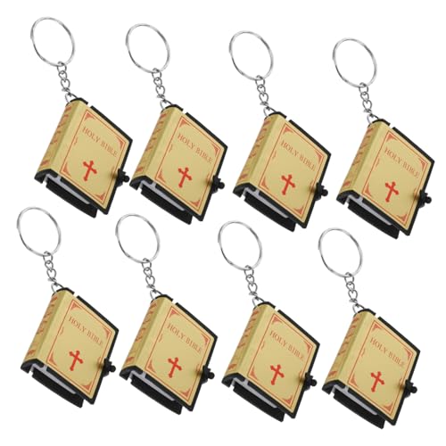 NXNONEPD 8pcs Bibel Schlüsselbund Elegant Bibelbuch Anhänger Leichte Halter für Keys Bags Church Events Taufe Religiöse Accessoires von NXNONEPD