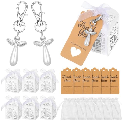 NXNONEPD Angel Favor Keychain with Organza Bag & Angel Wing Thank You Tag, Guest Return Gift for Wedding Partys 24pcs NXNONEPD Angel Favor Keychain with Organza Bag & Angel Wing Thank You Tag, Guest Return Gift for Wedding Partys 24pcs von NXNONEPD