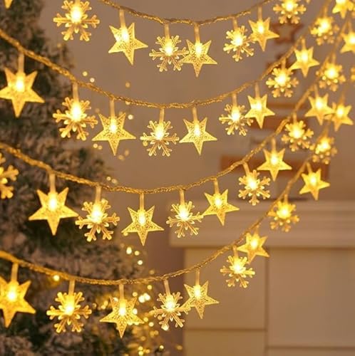 NXPZ Sternen-Lichterkette, 40 LEDs/6 m, batteriebetrieben, Lichter Dekoration für Außen/Innen, für Garten, Schlafzimmer, Party, Hochzeit, Weihnachten NXPZ Sternen-Lichterkette, 40 LEDs/6 m, batteriebetrieben, Lichter Dekoration für Außen/Innen, für Garten, Schlafzimmer, Party, Hochzeit, Weihnachten von NXPZ