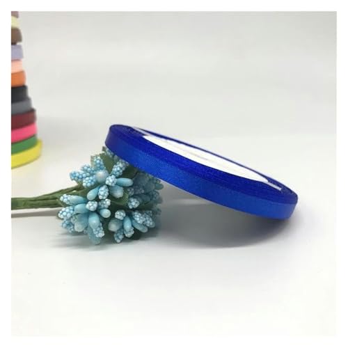 NXSLONE Geschenkband,Schleifenband, Dekoratives Satinband for Weihnachten, 6 mm, 1/4 Zoll (1 Rolle, 22,7 m), Band for Selbermachen, Haarschleife, Hochzeitsfeier(Blue) von NXSLONE
