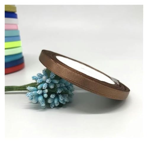 NXSLONE Geschenkband,Schleifenband, Dekoratives Satinband for Weihnachten, 6 mm, 1/4 Zoll (1 Rolle, 22,7 m), Band for Selbermachen, Haarschleife, Hochzeitsfeier(Coffee) von NXSLONE