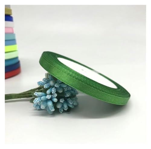 NXSLONE Geschenkband,Schleifenband, Dekoratives Satinband for Weihnachten, 6 mm, 1/4 Zoll (1 Rolle, 22,7 m), Band for Selbermachen, Haarschleife, Hochzeitsfeier(Green) von NXSLONE