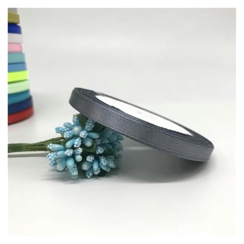 NXSLONE Geschenkband,Schleifenband, Dekoratives Satinband for Weihnachten, 6 mm, 1/4 Zoll (1 Rolle, 22,7 m), Band for Selbermachen, Haarschleife, Hochzeitsfeier(Grey) von NXSLONE