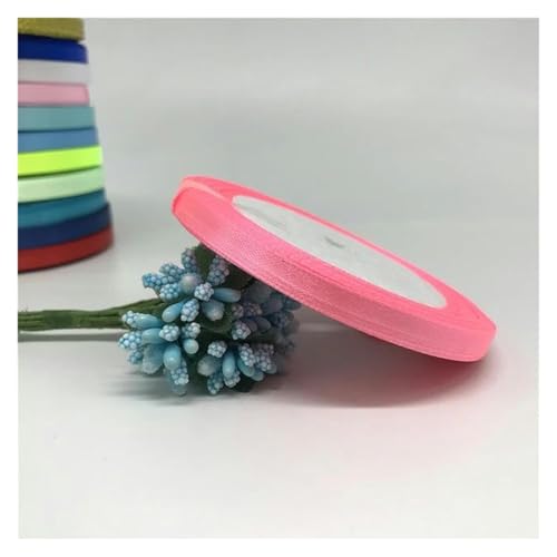 NXSLONE Geschenkband,Schleifenband, Dekoratives Satinband for Weihnachten, 6 mm, 1/4 Zoll (1 Rolle, 22,7 m), Band for Selbermachen, Haarschleife, Hochzeitsfeier(Hot Pink) von NXSLONE